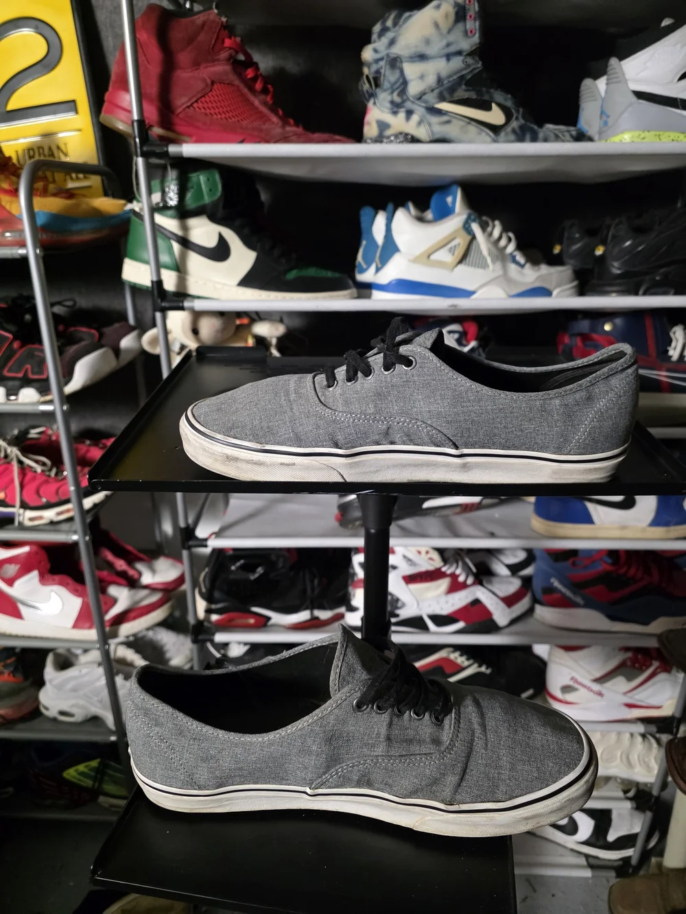 🔥 Vans Men’s Size 13 Gray Canvas Sneakers Hot!